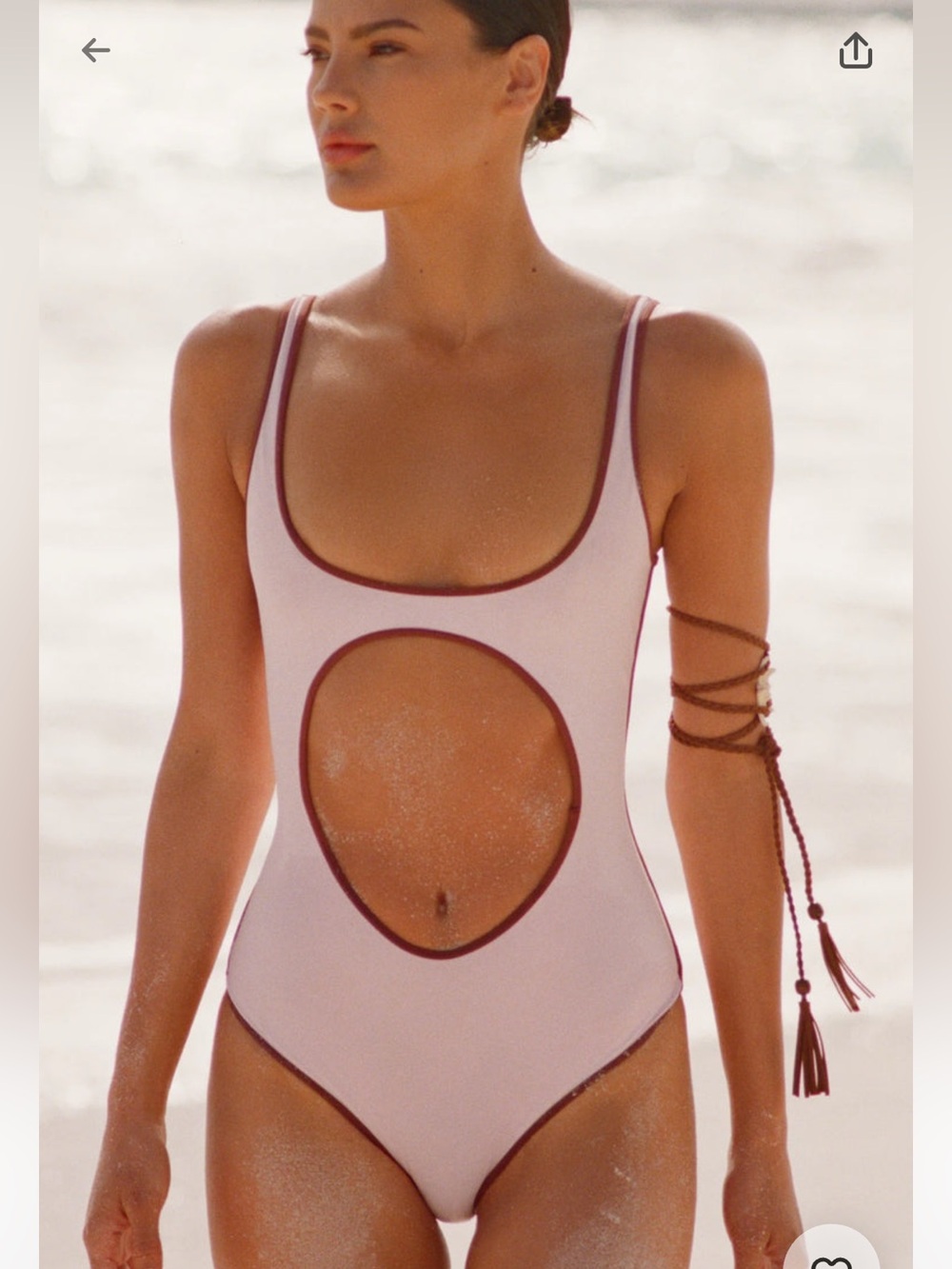 SKIMS NWT Signature Swim Cut Out Front One Piece - Cherry Blossom Contrast